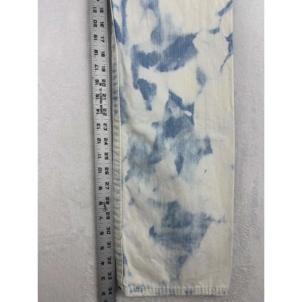 True Religion Mens 34x34 Jeans Skinny Distressed Cloudy Sky Blue Acid Wash Denim